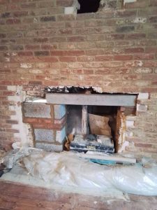 fireplace lintel and blockwork