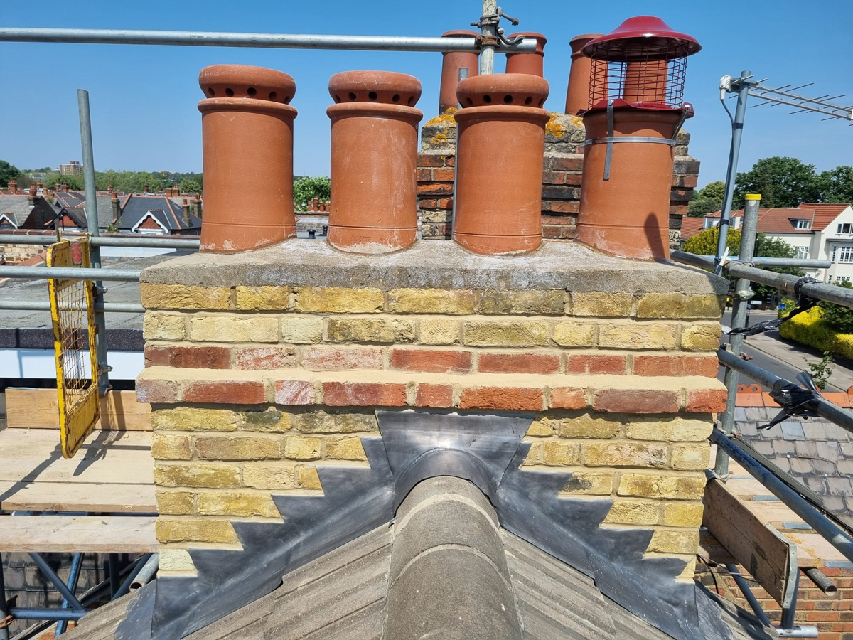 finished chimney rebuild london